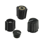 1/8" Shaft Black Pointer Knob Plastic Cap Brass Collet